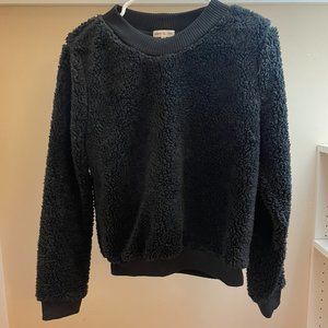 Fluffy Black Crewneck Sweater